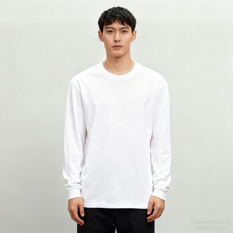 Undershirt Crew Neck - 남성용 아메리칸 헤비웨이트 코튼 크루넥 긴소매